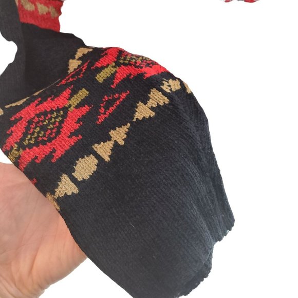 Nomadic Traders Womens L Red Black Southwestern Button Front Cardigan Sweater - Picture 4 of 7